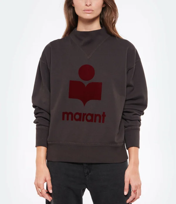 ISABEL MARANT ÉTOILE Sweatshirt Moby Coton Organique Noir Délavé 4