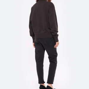 ISABEL MARANT ÉTOILE Sweatshirt Moby Coton Organique Noir Délavé 15