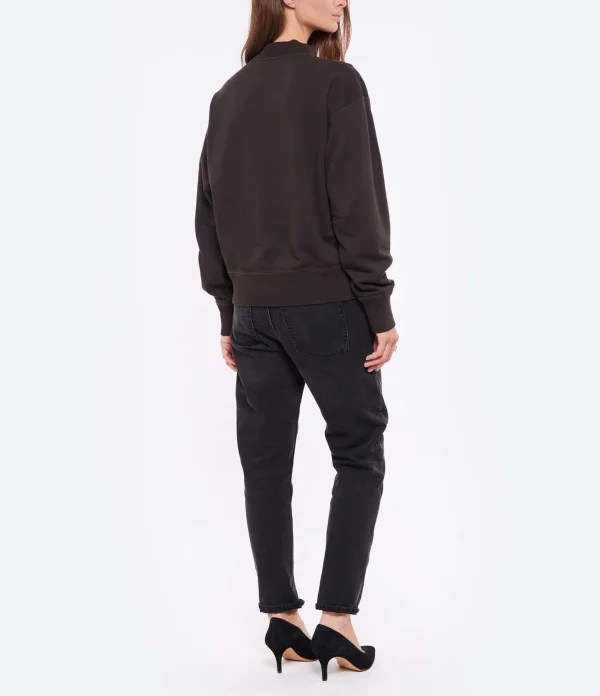 ISABEL MARANT ÉTOILE Sweatshirt Moby Coton Organique Noir Délavé 6