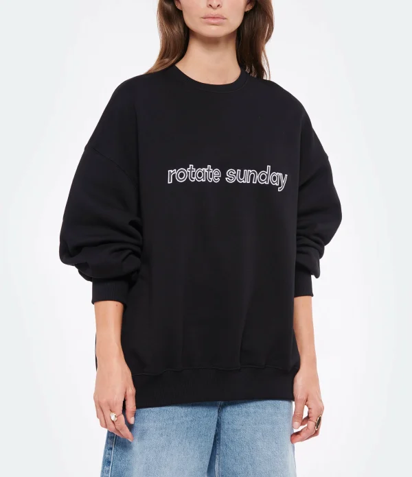 ROTATE Sweatshirt Iris Coton Noir 4