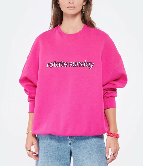 ROTATE Sweatshirt Iris Coton Fuchsia 4