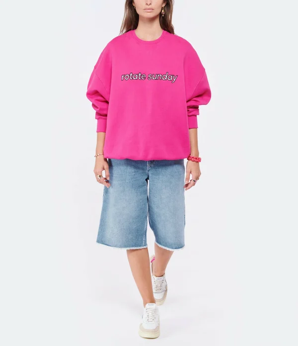 ROTATE Sweatshirt Iris Coton Fuchsia 5