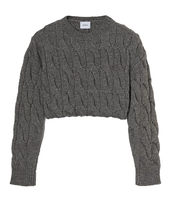 HALFBOY Pull Crew Cable Laine Gris 1