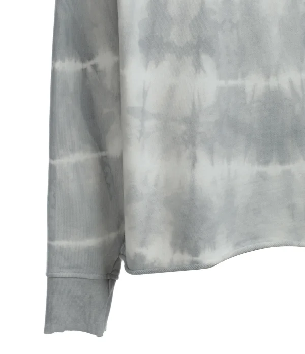 JEANNE VOULAND Sweatshirt Faly Crop Coton Tie And Dye Gris 3