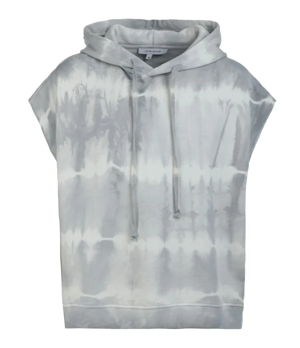 JEANNE VOULAND Sweatshirt Hoodie Gunt Coton Tie And Dye Gris 1