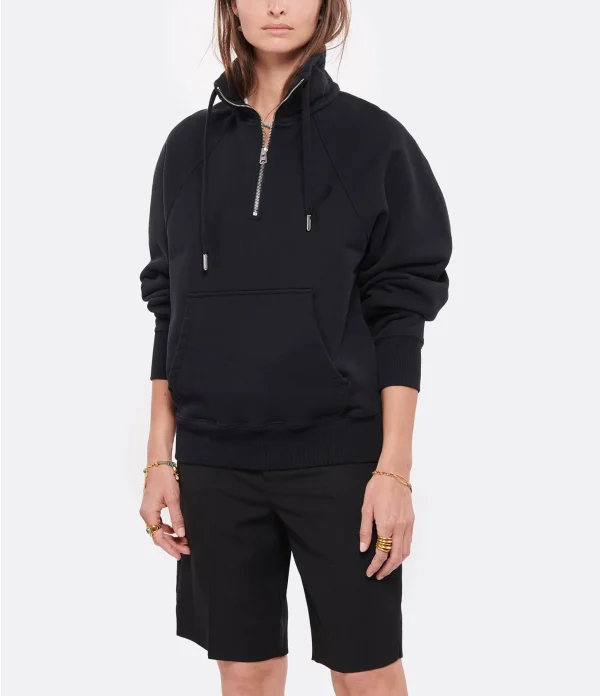 AMI PARIS Sweatshirt Zippé Unisexe Ami De Cœur Coton Biologique Noir 3