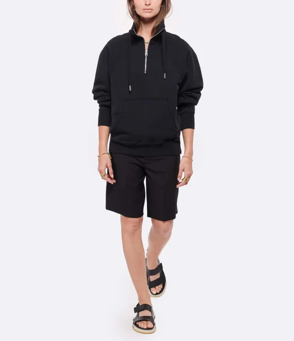 AMI PARIS Sweatshirt Zippé Unisexe Ami De Cœur Coton Biologique Noir 4