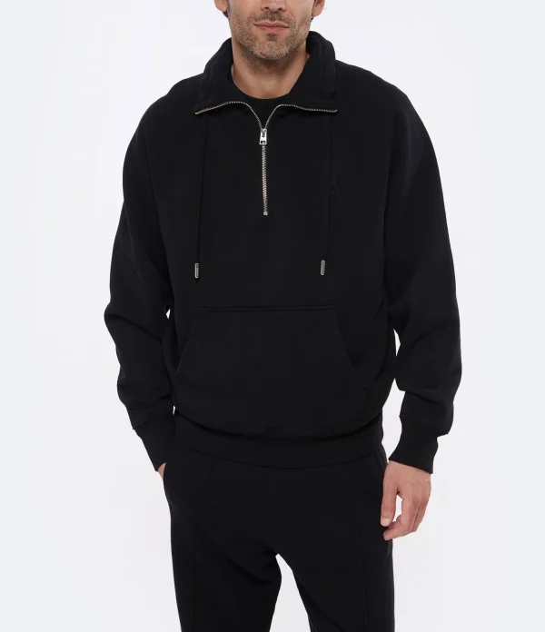 AMI PARIS Sweatshirt Zippé Unisexe Ami De Cœur Coton Biologique Noir 6