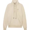 AMI PARIS Sweatshirt Zippé Unisexe Ami De Cœur Coton Biologique Beige 19