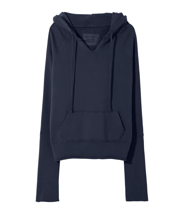 NILI LOTAN Sweatshirt Hoodie Janie Coton Bleu Marine 1