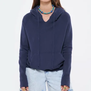 NILI LOTAN Sweatshirt Hoodie Janie Coton Bleu Marine 9