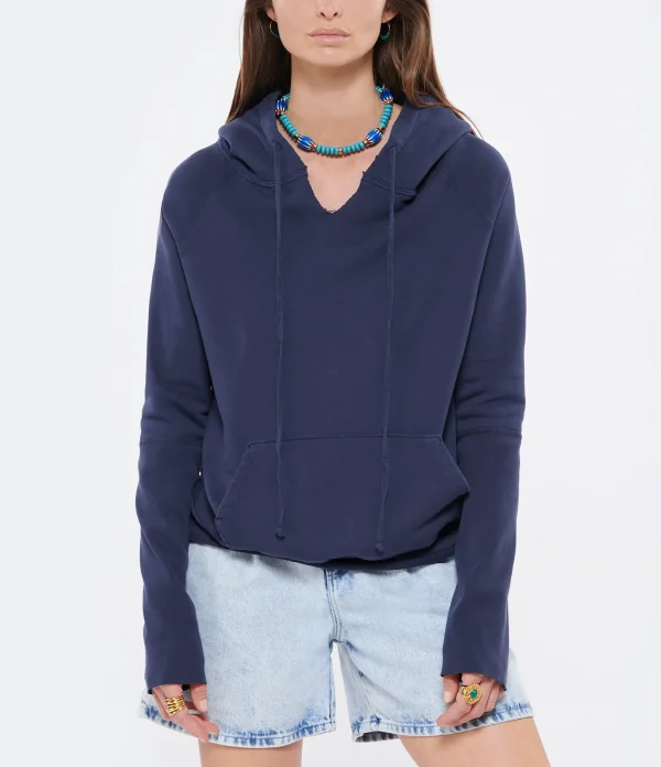 NILI LOTAN Sweatshirt Hoodie Janie Coton Bleu Marine 3