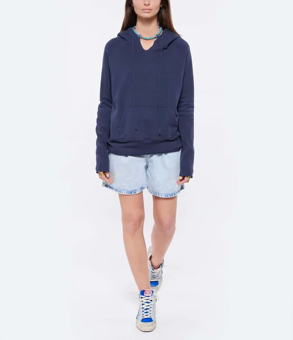 NILI LOTAN Sweatshirt Hoodie Janie Coton Bleu Marine 4