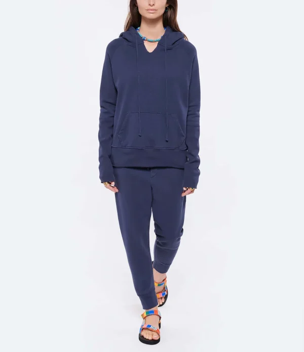 NILI LOTAN Sweatshirt Hoodie Janie Coton Bleu Marine 6