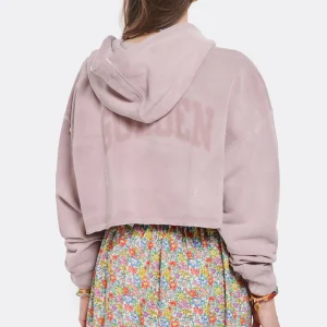 GOLDEN GOOSE Sweatshirt Crop Coton Rose 12