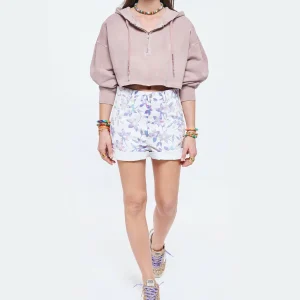 GOLDEN GOOSE Sweatshirt Crop Coton Rose 18