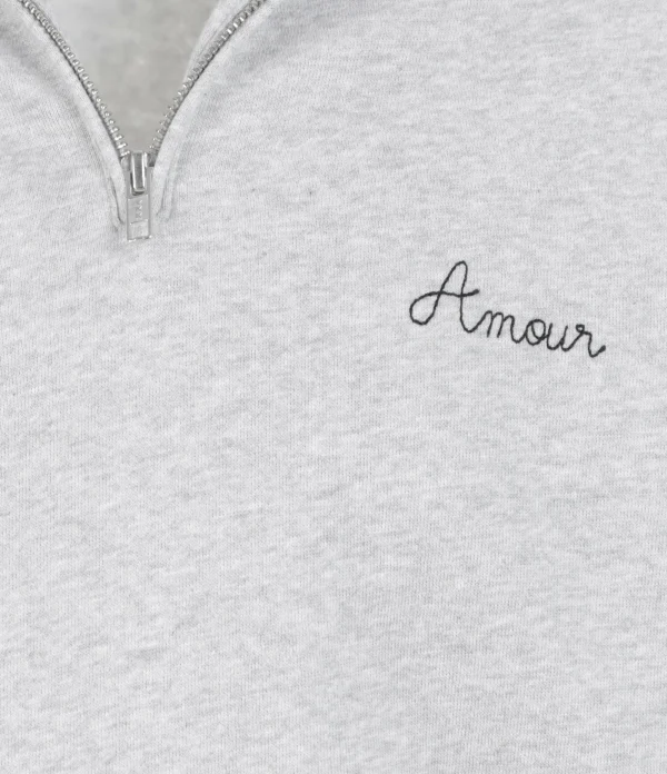 MAISON LABICHE Sweatshirt Unisexe Amour Coton Biologique Gris Clair Chiné 3