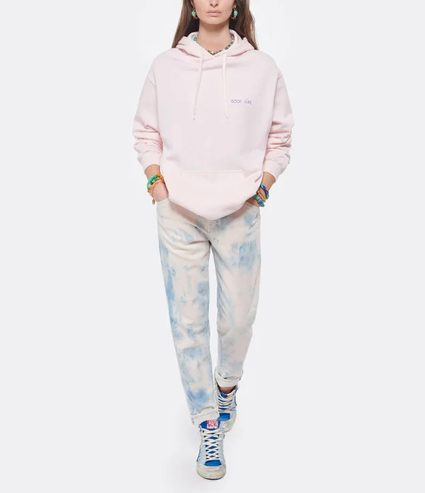 MAISON LABICHE Sweatshirt Unisexe Good Vibe Coton Biologique Rose 5