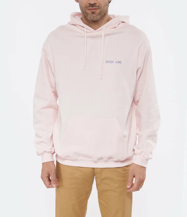 MAISON LABICHE Sweatshirt Unisexe Good Vibe Coton Biologique Rose 7