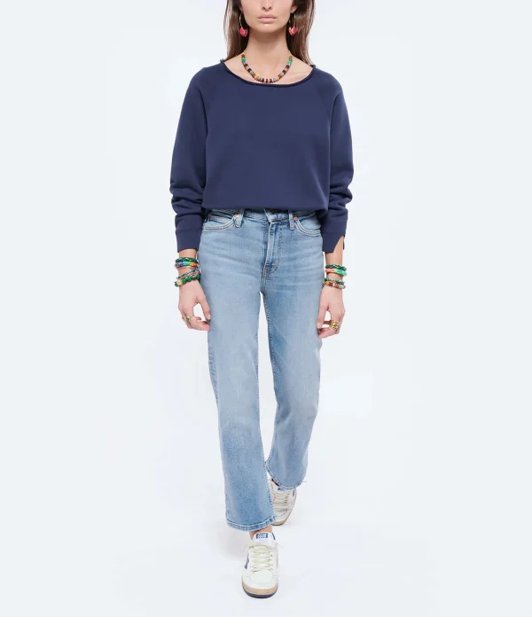 NILI LOTAN Sweatshirt Luka Coton Bleu Marine 5