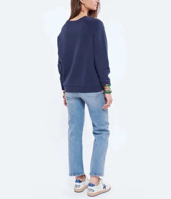 NILI LOTAN Sweatshirt Luka Coton Bleu Marine 6