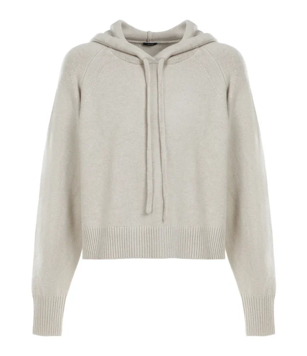 JOSEPH Sweatshirt Hoodie Soie Coton Beige 1