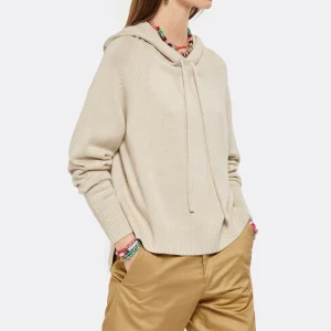 JOSEPH Sweatshirt Hoodie Soie Coton Beige 11