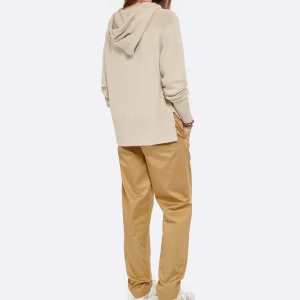 JOSEPH Sweatshirt Hoodie Soie Coton Beige 15