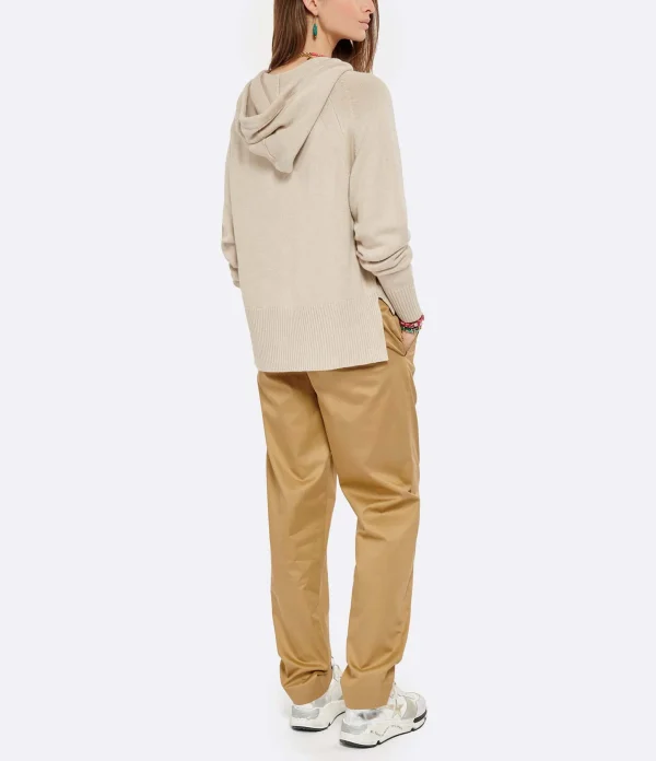 JOSEPH Sweatshirt Hoodie Soie Coton Beige 6