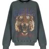 ANINE BING Sweatshirt Tiger Coton Organique Gris 17