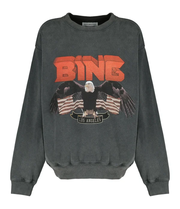 ANINE BING Sweatshirt Vintage Coton Noir 1