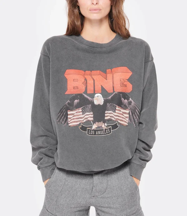 ANINE BING Sweatshirt Vintage Coton Noir 4