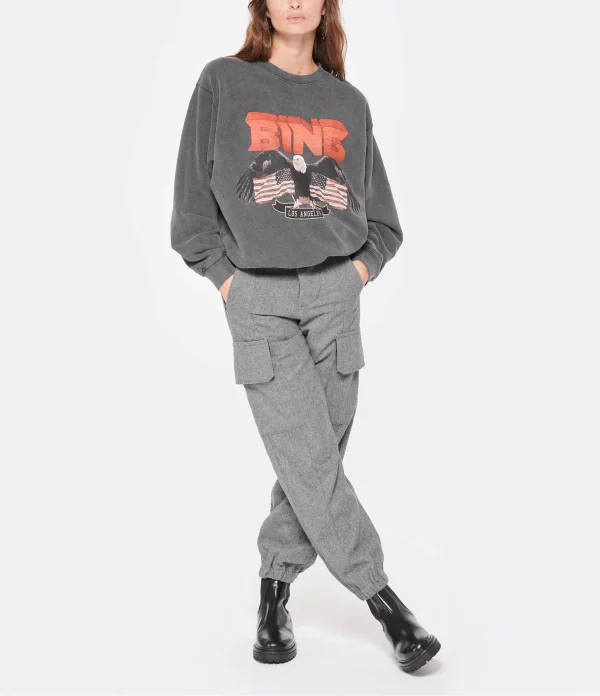 ANINE BING Sweatshirt Vintage Coton Noir 5