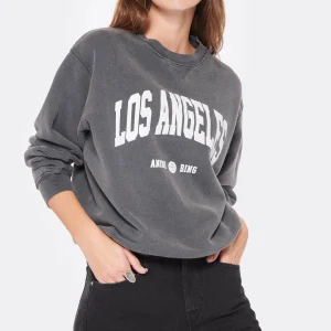 ANINE BING Sweatshirt Ramona LA Coton Organique Noir Délavé 13