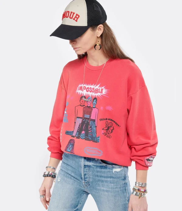 MOTHER Sweatshirt The Drop Square Coton Think Sideways 4