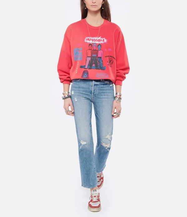 MOTHER Sweatshirt The Drop Square Coton Think Sideways 5