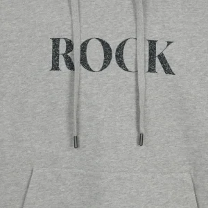 JEANNE VOULAND Sweatshirt Hoodie Gunter Coton Rock Love Gris Clair Glitter 9