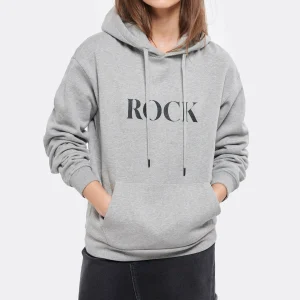 JEANNE VOULAND Sweatshirt Hoodie Gunter Coton Rock Love Gris Clair Glitter 11