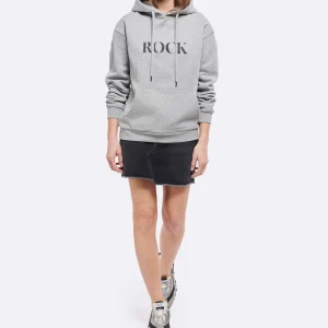 JEANNE VOULAND Sweatshirt Hoodie Gunter Coton Rock Love Gris Clair Glitter 13