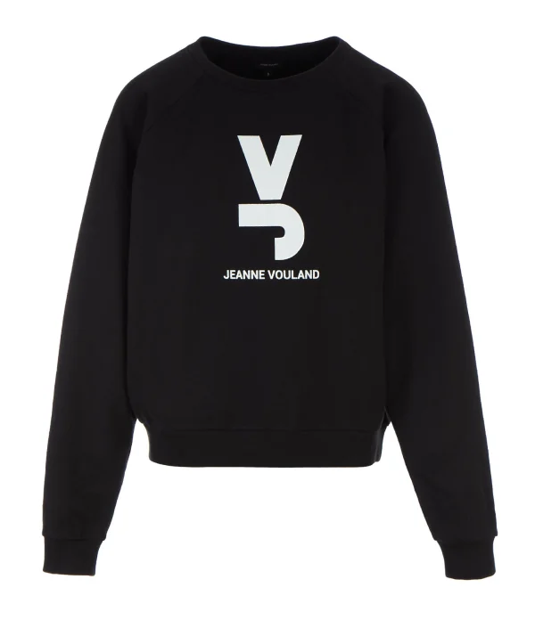 JEANNE VOULAND Sweatshirt Gais Logo JV Molleton Noir 1