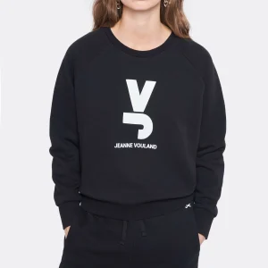 JEANNE VOULAND Sweatshirt Gais Logo JV Molleton Noir 12