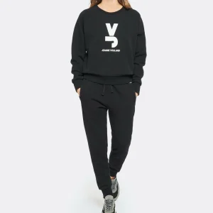 JEANNE VOULAND Sweatshirt Gais Logo JV Molleton Noir 14