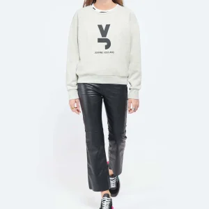 JEANNE VOULAND Sweatshirt Gais Logo JV Molleton Écru Chiné 13