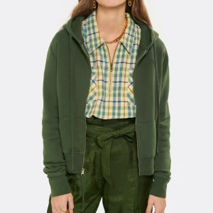 NILI LOTAN Sweatshirt Zippé Callie Vert, Capsule Campus Green 11