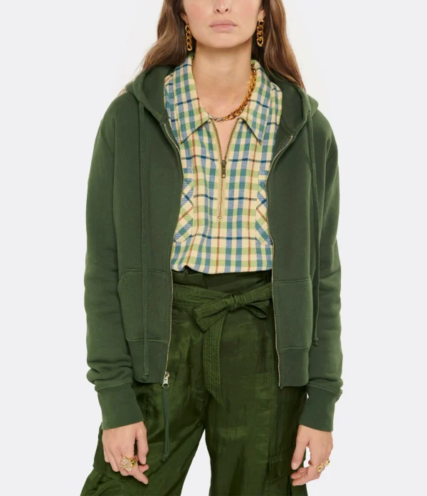 NILI LOTAN Sweatshirt Zippé Callie Vert, Capsule Campus Green 4