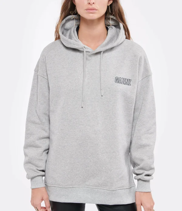 GANNI Sweatshirt Hoodie Software Isoli Coton Biologique Gris Paloma 3