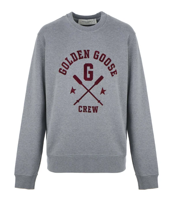 GOLDEN GOOSE Sweatshirt Homme Archibald Crew Coton Gris 1