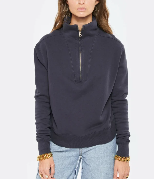 NILI LOTAN Sweatshirt Zippé Bentley Coton Navy 3