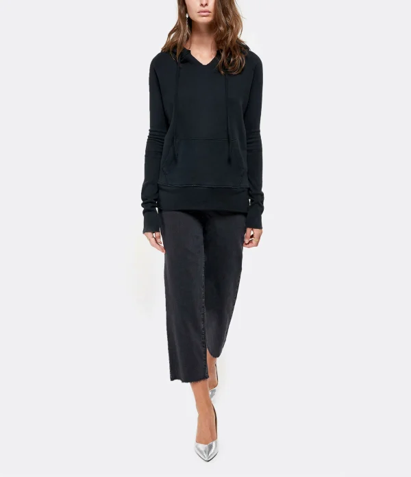 NILI LOTAN Sweatshirt Janie Coton Noir Délavé 6