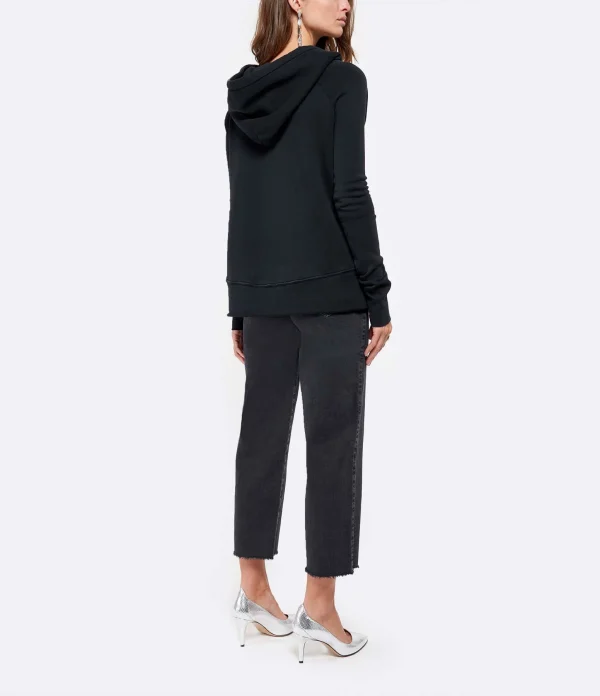 NILI LOTAN Sweatshirt Janie Coton Noir Délavé 7